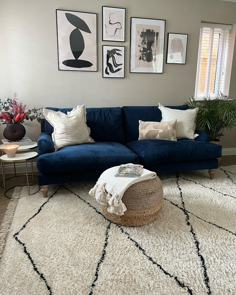 How do you match a sofa with a rug?