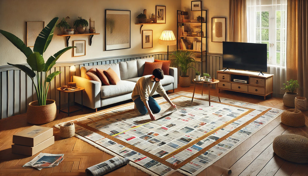 How to Determine the Perfect Rug Size for Your Living Room Using Old Newspapers