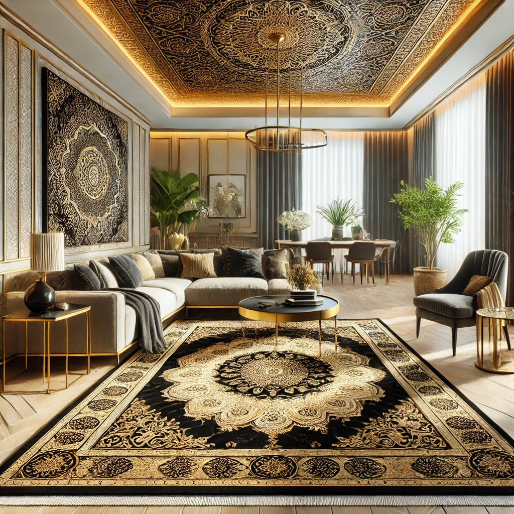 Elevate Your Decor with Luxurious Black and Gold Rugs from Rug Love