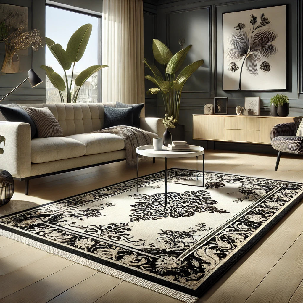 Elevate Your Space with a Cream and Black Rug from Rug Love