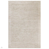 Anders AN10 Modern Criss-Cross Grid Border Distressed Space-Dyed Shimmer Soft Raised Textured Low Profile Short Pile Polyblend Beige/Ivory/Stone Rug