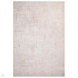 Anders AN12 Modern Subtle Chevron Distressed Space-Dyed Shimmer Soft Raised Textured Low Profile Short Pile Polyblend Cream/Warm Beige/Taupe Rug