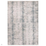 Anders AN15 Modern Vertical Striation Brushstroke Distressed Space-Dyed Shimmer Soft Raised Textured Low Profile Short Pile Polyblend Ivory/Steel Blue/Grey/Beige Rug