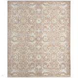 Antique Fusion ANF03 Traditional Vintage Distressed Floral Border Soft Smooth Polyester Low Profile Short Pile Brick Rug