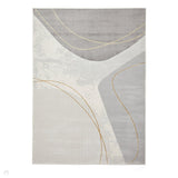 Apollo E9974 Modern Abstract Distressed Marble Metallic Shimmer High-Density Textured Low Profile Short-Pile Grey/Gold Rug