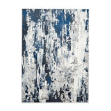 Apollo GR580 Modern Abstract Distressed Metallic Shimmer High-Density Textured Low Profile Short-Pile Grey/Navy/Cream Rug