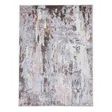 Apollo GR580 Modern Abstract Distressed Metallic Shimmer High-Density Textured Low Profile Short-Pile Grey/Rose/Cream Rug