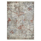 Athena 18597 Traditional Abstract Vintage Distressed Shimmer Soft-Touch Low Profile Short Pile Grey/Terracotta Rug
