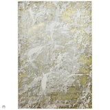 Aurora AU06 Lustre Modern Abstract Distressed Marbled Metallic Shimmer Textured High-Density Soft Smooth Low Profile Polyblend Short-Pile Silver/Gold/Beige/Cream/Pale Grey Rug
