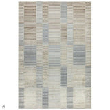 Aurora AU14 Ripple Modern Geometric Linear Distressed Metallic Shimmer Textured High-Density Soft Smooth Low Profile Polyblend Short-Pile Beige/Silver/Gold/Bronze/Champagne Rug