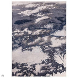 Aurora AU20 Storm Modern Abstract Distressed Marbled Metallic Shimmer Textured High-Density Soft Smooth Low Profile Polyblend Short-Pile Cream/Navy Blue/Charcoal/Silver/Blue-Grey/Pale Beige Rug