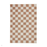 Baltimore 66618 Modern Checkerboard High-Density Smooth Polyester Flat-Pile Beige Rug