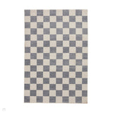 Baltimore 66618 Modern Checkerboard High-Density Smooth Polyester Flat-Pile Blue Rug