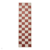 Baltimore 66618 Modern Checkerboard High-Density Smooth Polyester Flat-Pile Plum Runner