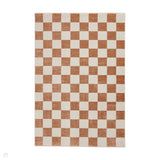 Baltimore 66618 Modern Checkerboard High-Density Smooth Polyester Flat-Pile Walnut Rug