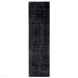 Blade Modern Plain Distressed Tonal Metallic Shimmer Hand-Woven Soft Textured Tip Sheared Loop Pile Silky Viscose Flatweave Navy Runner