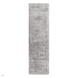 Blade Modern Plain Distressed Tonal Metallic Shimmer Hand-Woven Soft Textured Tip Sheared Loop Pile Silky Viscose Flatweave Silver Runner