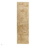 Blade Modern Plain Distressed Tonal Metallic Shimmer Hand-Woven Soft Textured Tip Sheared Loop Pile Silky Viscose Flatweave Soft Warm Golden Beige Runner