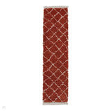 Boho 5413 Modern Moroccan Berber Soft Plush Shaggy Rust Runner