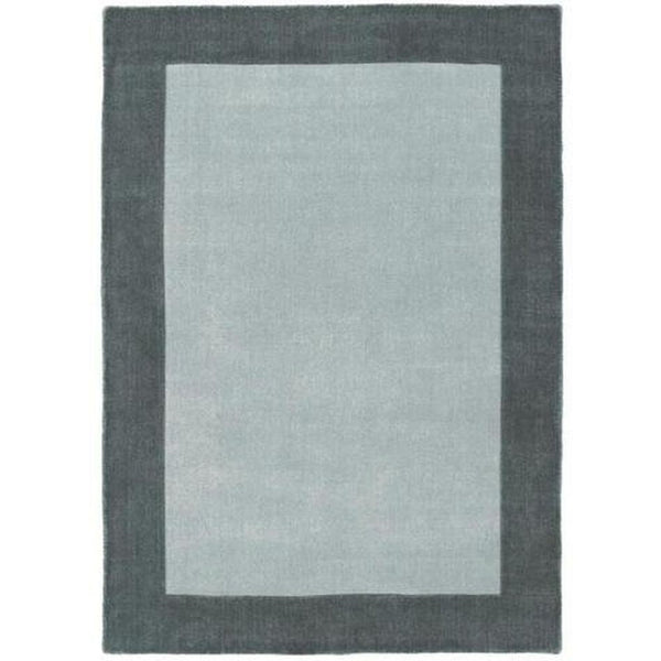 Borders Modern Plain Contrast Border HandWoven Wool Grey Rug Lowest Price £78 Rug Love
