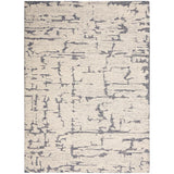 Calvin Klein CK009 Sculptural SCL01 Modern Abstract Broken Lines Carved Hand-Woven Soft Hi-Low Ribbed Textured Wool Loop Pile Ivory/Midnight Blue/Steel Blue/Charcoal Grey Rug