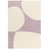 Canvas 02 Pebble Modern Abstract Hand-Woven Wool Hi-Low Contrast Textured Low Profile Short Pile Muted Lavender/Ivory Rug