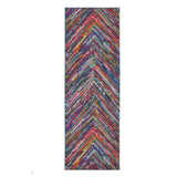 Carnaval CAR104 Modern Geometric Chevron Zig Zag Durable Easy-Care Polypropylene Low Profile Short Pile Multicolour Runner
