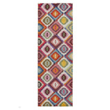 Carnaval CAR106 Modern Geometric Tribal Diamond Durable Easy-Care Polypropylene Low Profile Short Pile Multicolour Runner