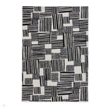 Catherine Lansfield Blocks Modern Geometric Durable Easy-Care Carved High Density Polyproplyene Black/Cream Rug