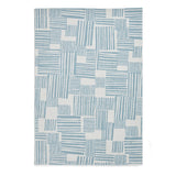 Catherine Lansfield Blocks Modern Geometric Durable Easy-Care Carved High Density Polyproplyene Blue/Cream Rug