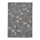 Catherine Lansfield Blocks Modern Geometric Durable Easy-Care Carved High Density Polyproplyene Dark Grey/Grey/Cream Rug