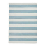 Catherine Lansfield Cove Stripe Modern Linear Durable Easy-Care Carved High Density Polyproplyene Blue/Cream Rug