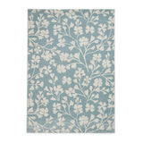 Catherine Lansfield Grace Floral Modern Durable Easy-Care Carved High Density Polyproplyene Blue/Cream Rug