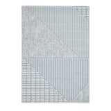 Catherine Lansfield Larsson Modern Abstract Durable Easy-Care Carved High Density Polyproplyene Blue/Cream Rug