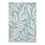Catherine Lansfield Sorral Leaves Modern Botanical Floral Durable Easy-Care Carved High Density Polyproplyene Blue/Cream Rug