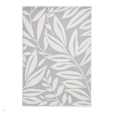 Catherine Lansfield Sorral Leaves Modern Botanical Floral Durable Easy-Care Carved High Density Polyproplyene Grey/Cream Rug