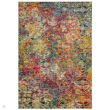Colores Cloud CO05 Digital Modern Abstract Durable Easy-Care Low Profile Ribbed Short Pile Multicolour/Orange/Red/Yellow/Green/Blue Rug