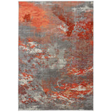 Colores Cloud CO12 Magma Modern Abstract Durable Easy-Care Low Profile Ribbed Short Pile Stone Grey/Terracotta Red/Clay Orange/Taupe/Ivory/Multicolour Rug