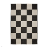 County Chequer Black In-Outdoor Flatweave Rug