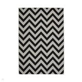 County Chevron Black In-Outdoor Flatweave Rug