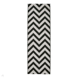 County Chevron Black In-Outdoor Flatweave Runner