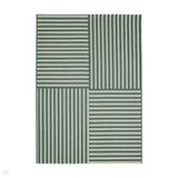 County Multi Stripe Green In-Outdoor Flatweave Rug
