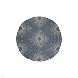 County Stars Blue In-Outdoor Flatweave Round Rug