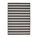 County Stripe Black In-Outdoor Flatweave Rug