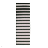 County Stripe Black In-Outdoor Flatweave Runner