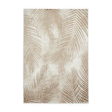 Creation 50051 Modern Botanical Ventation Distressed Metallic Shimmer Soft Textured Low Profile Short-Pile Beige/Bronze Rug