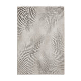 Creation 50051 Modern Botanical Ventation Distressed Metallic Shimmer Soft Textured Low Profile Short-Pile Grey/Silver Rug