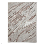 Creation 50100 Modern Abstract Marbled Distressed Metallic Shimmer Soft Textured Low Profile Short-Pile Cream/Warm Beige/Soft Taupe Rug