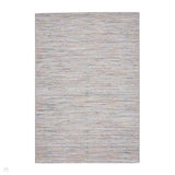 Creation 50164 Modern Linear Stripe Distressed Metallic Shimmer Soft Textured Low Profile Short-Pile Soft Pink/Muted Blue/Beige/Ivory Rug