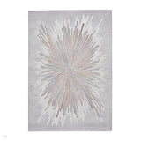 Creation 50199 Modern Abstract Polychromatic Distressed Metallic Shimmer Soft Textured Low Profile Short-Pile Soft Grey/Ivory/Muted Blue/Soft Pink/Golden Ochre/Taupe Rug